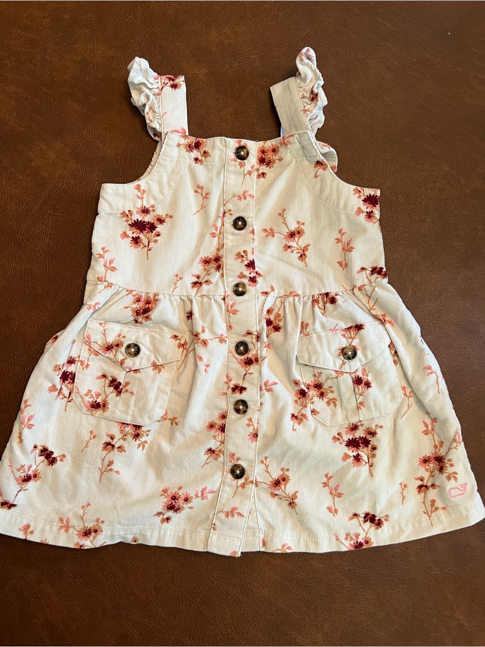 Vineyard Vines Floral Button-Front Corduroy Floral Dress 12-18M